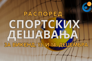 Спортски програм за викенд 13. и 14. децембра 2025. године