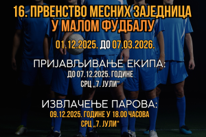 Расписано XVI Првенство месних заједница општине Параћин у малом фудбалу